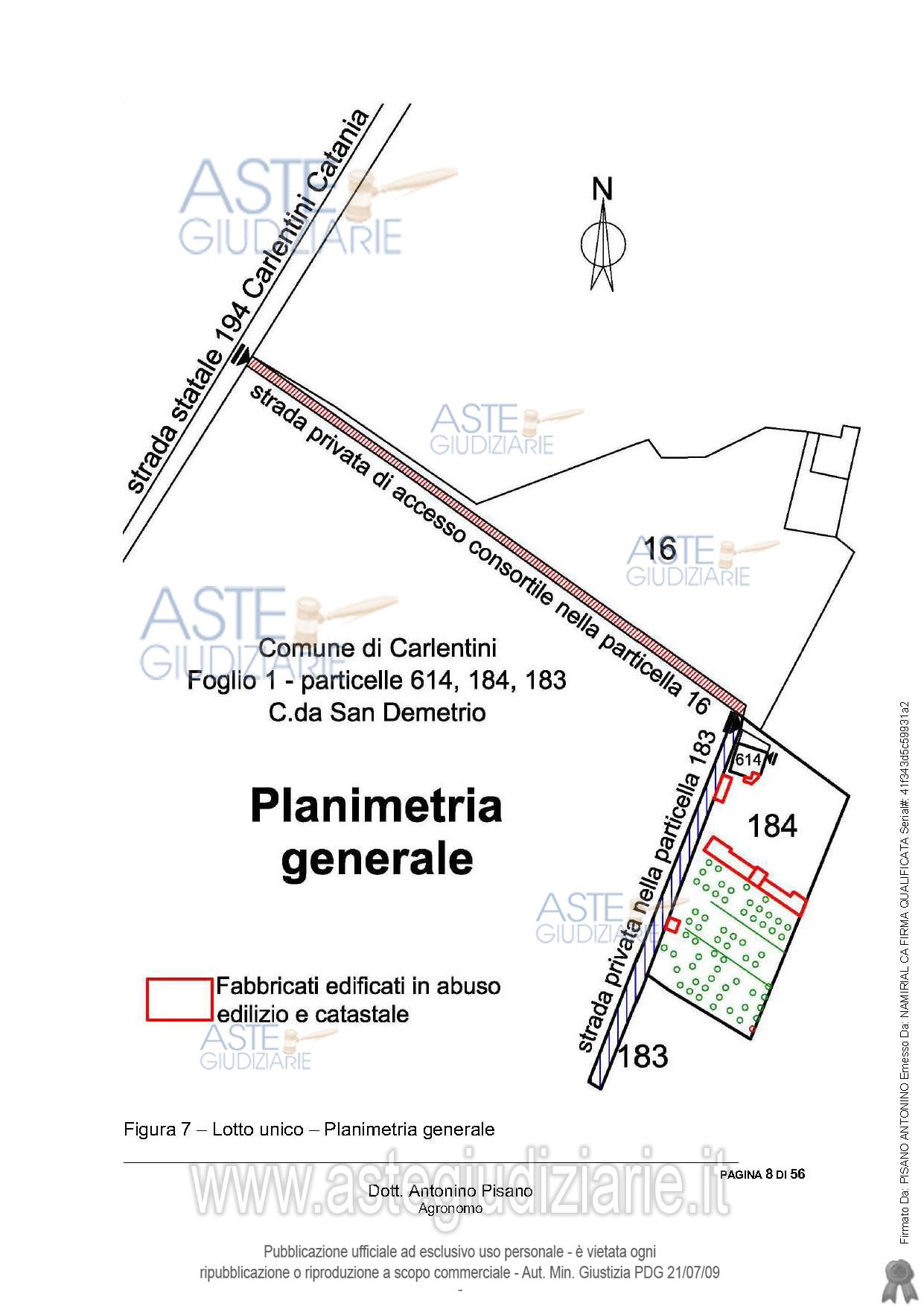 Planimetria del bene