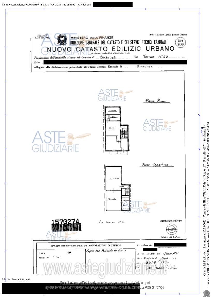 Planimetria del bene