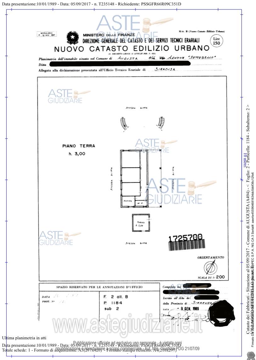 Planimetria del bene