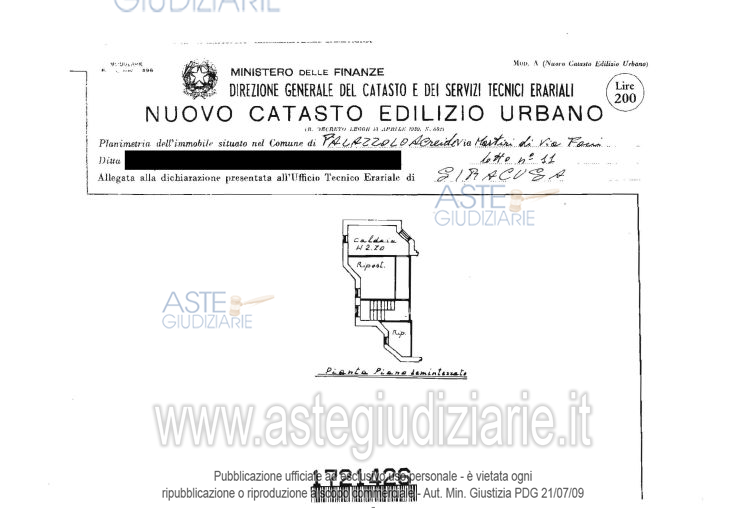 Planimetria del bene