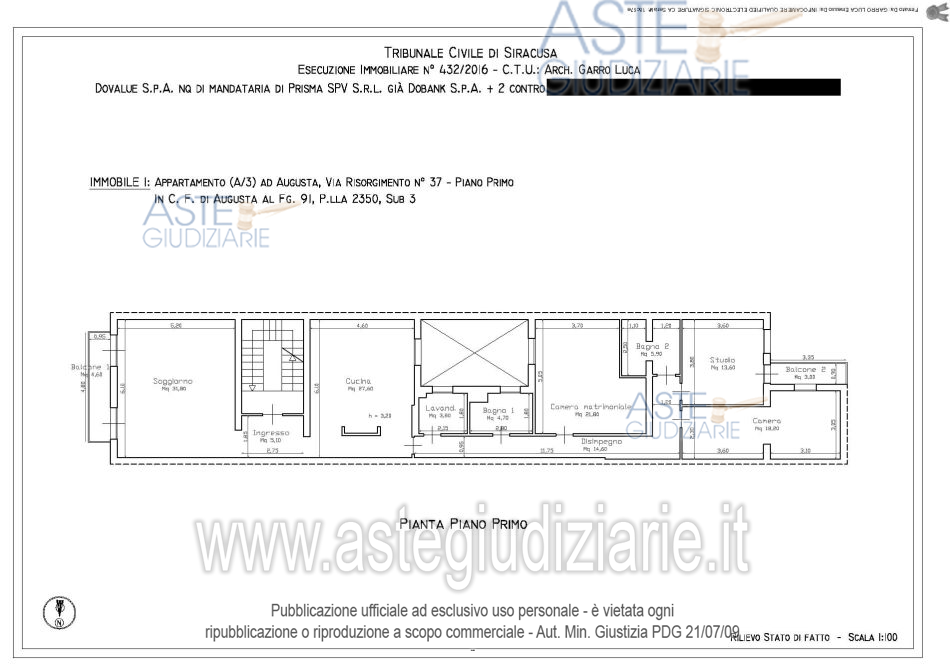 Planimetria del bene