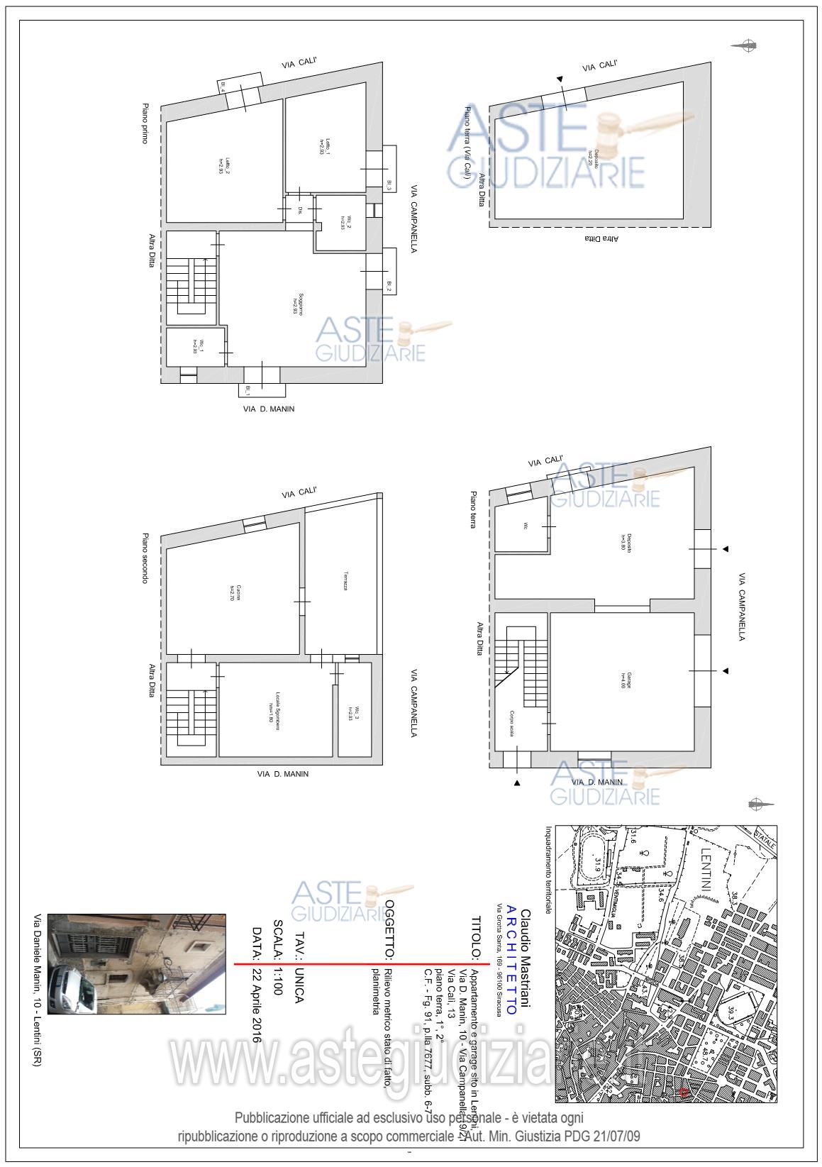 Planimetria del bene