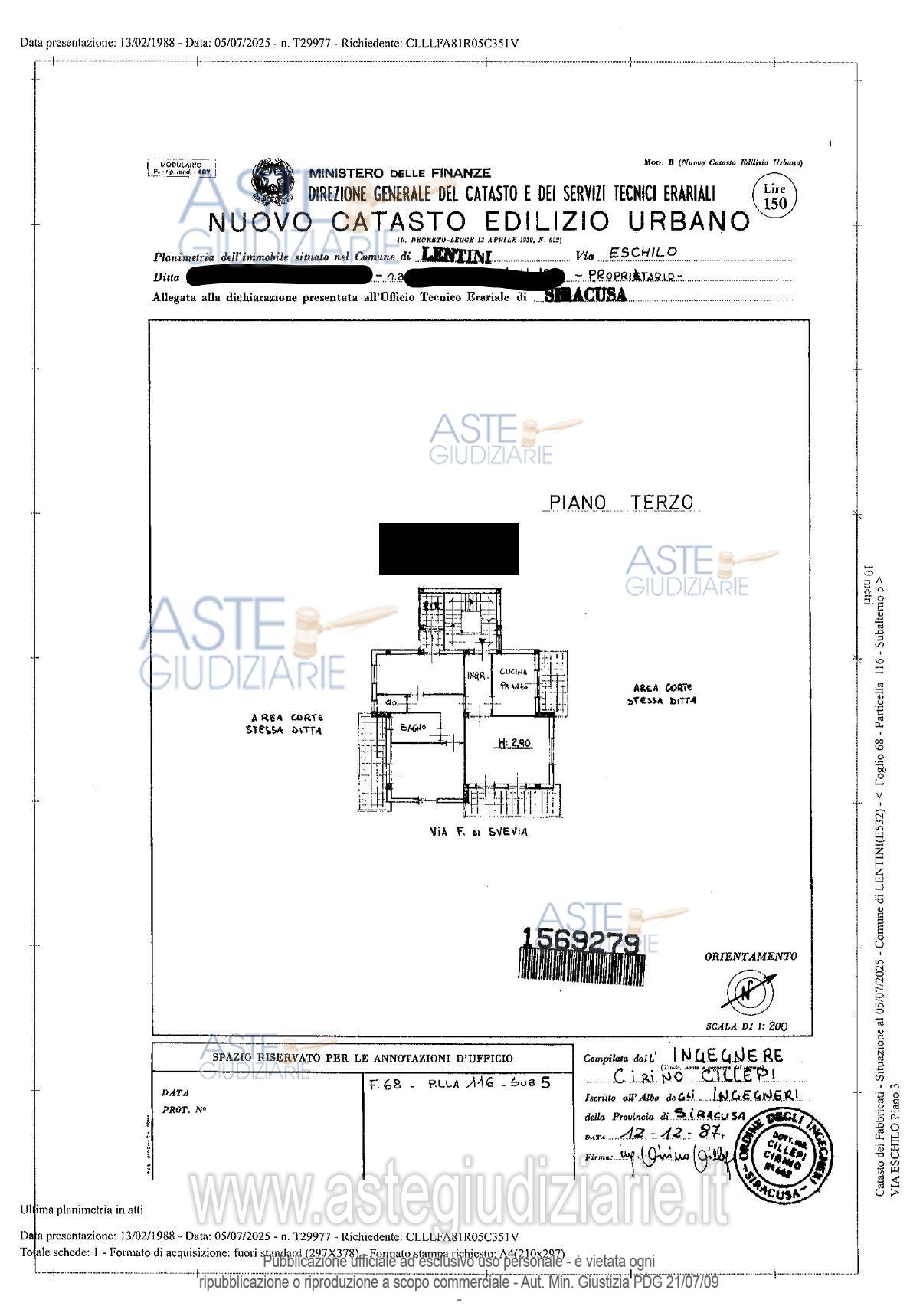Planimetria del bene