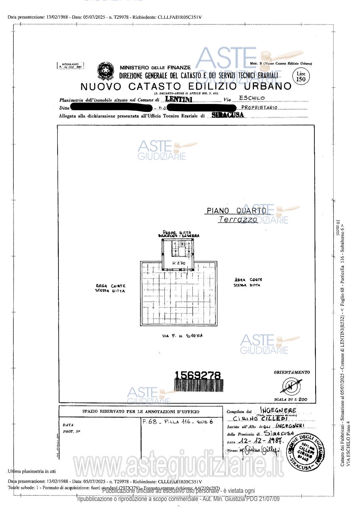 Planimetria del bene