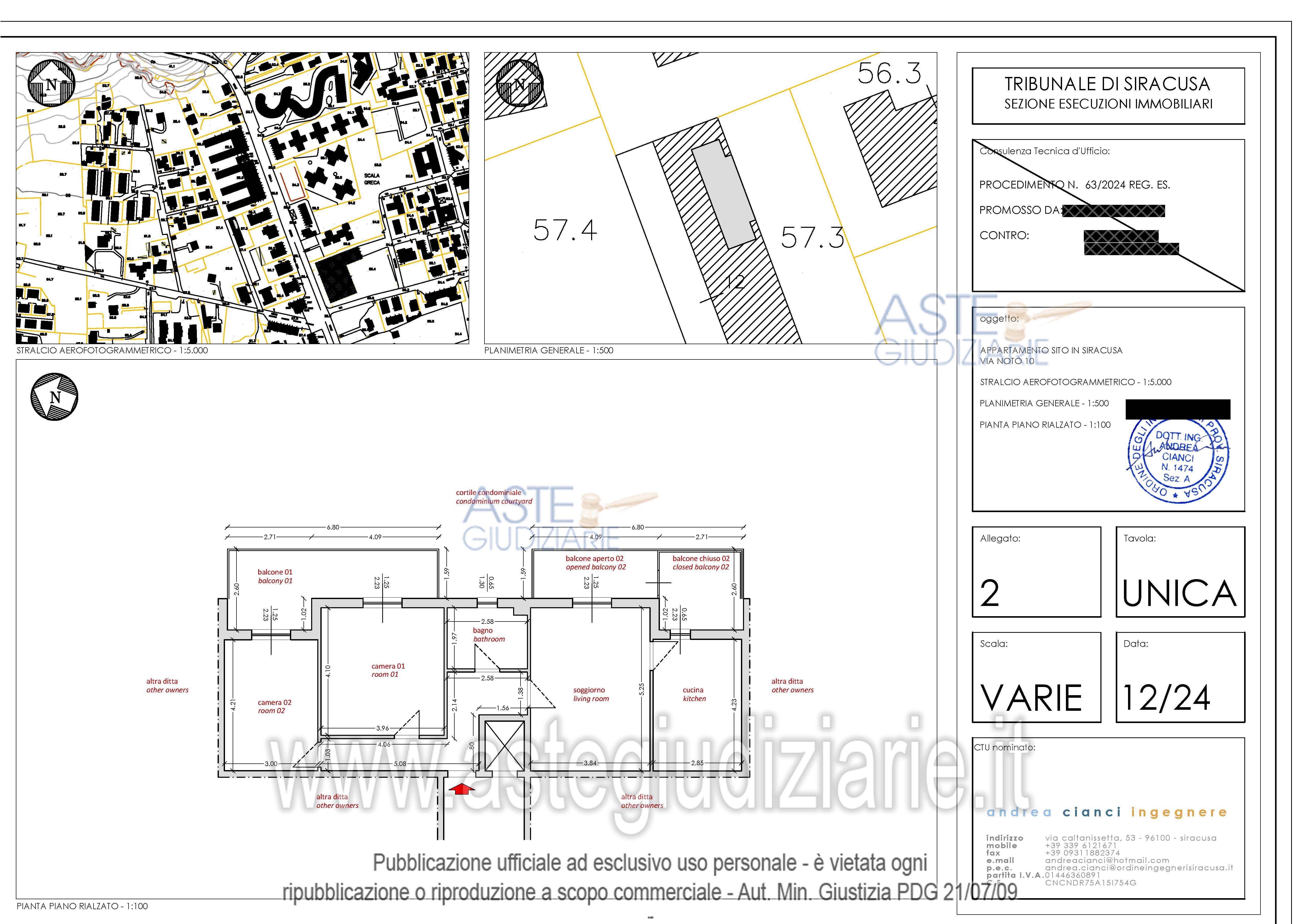 Planimetria del bene