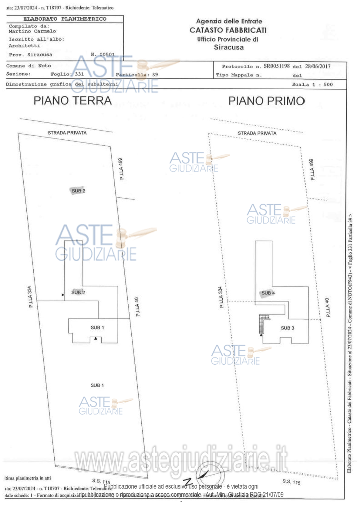 Planimetria del bene