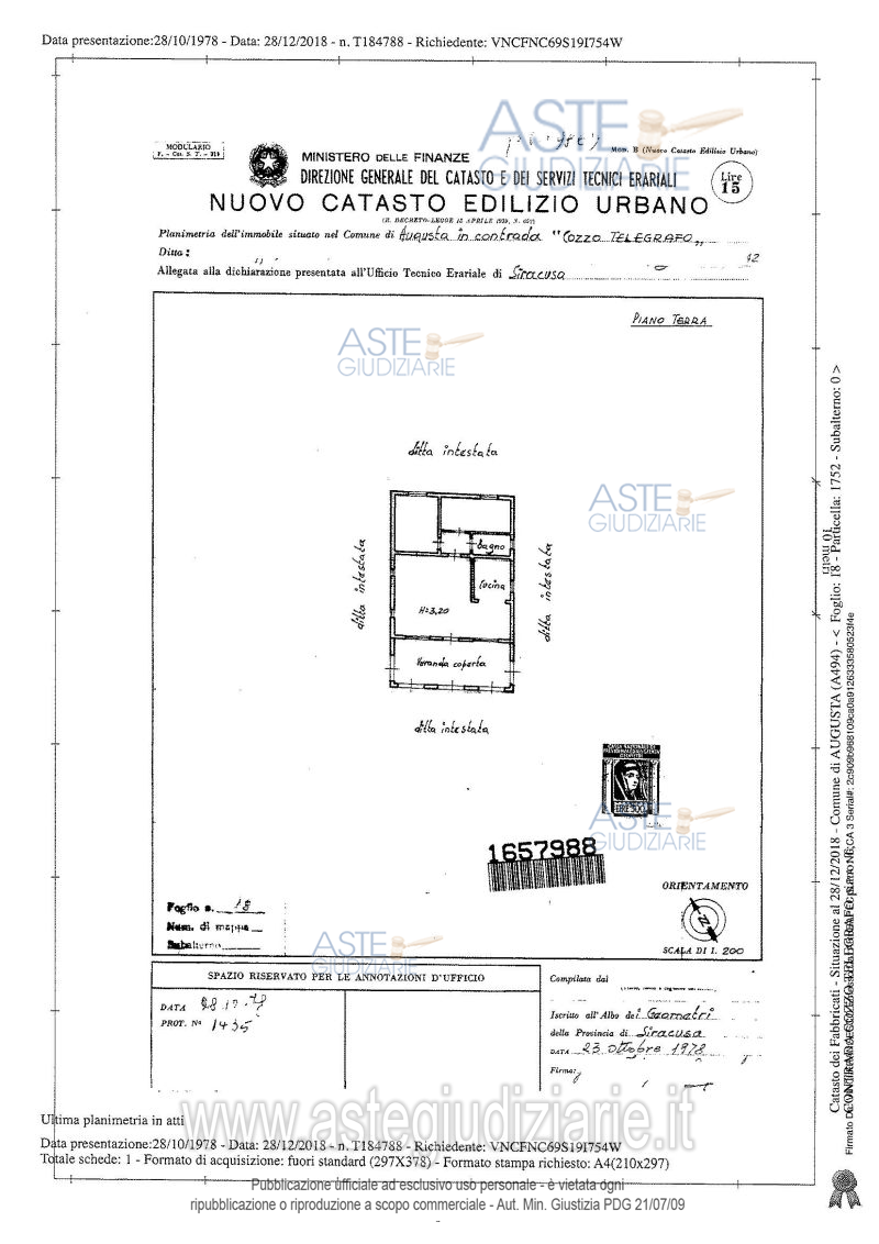 Planimetria del bene