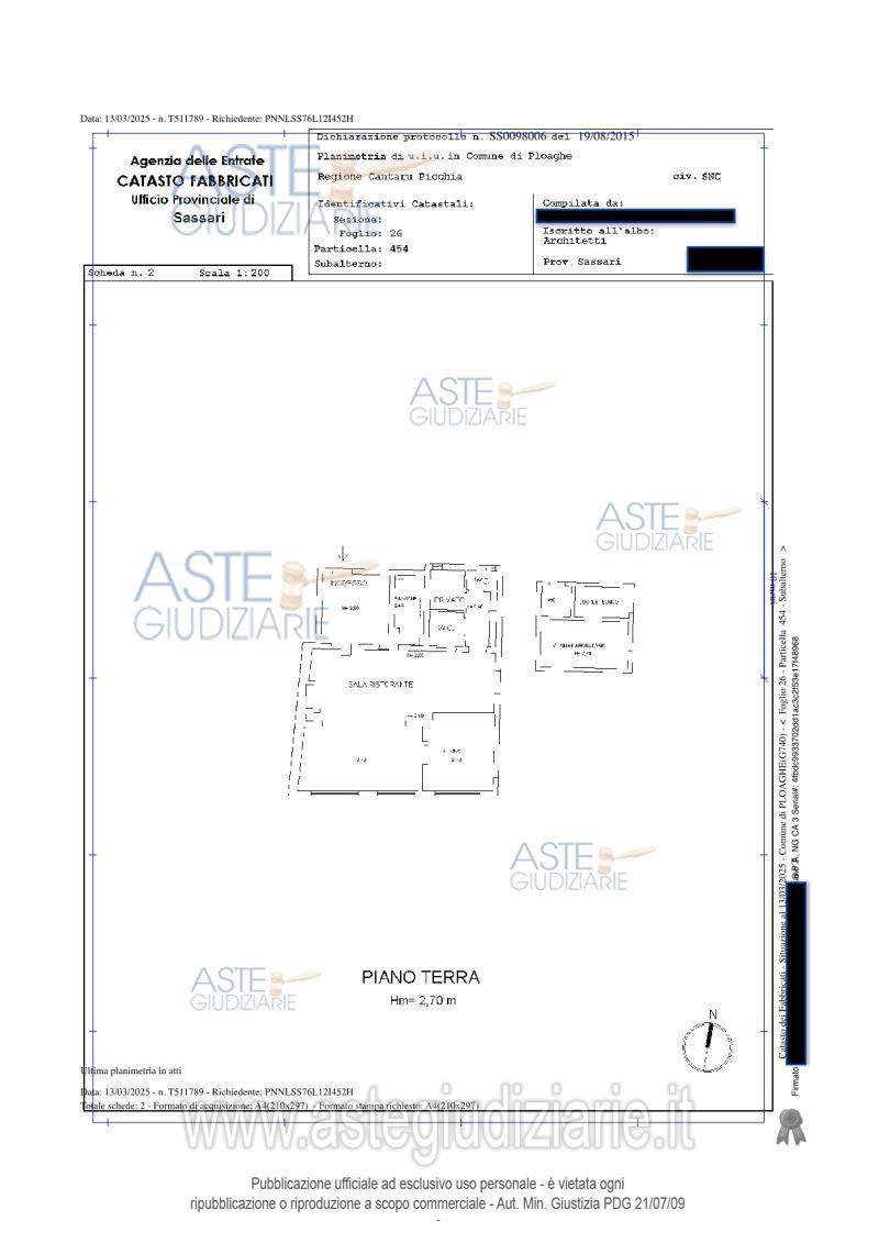 Planimetria del bene