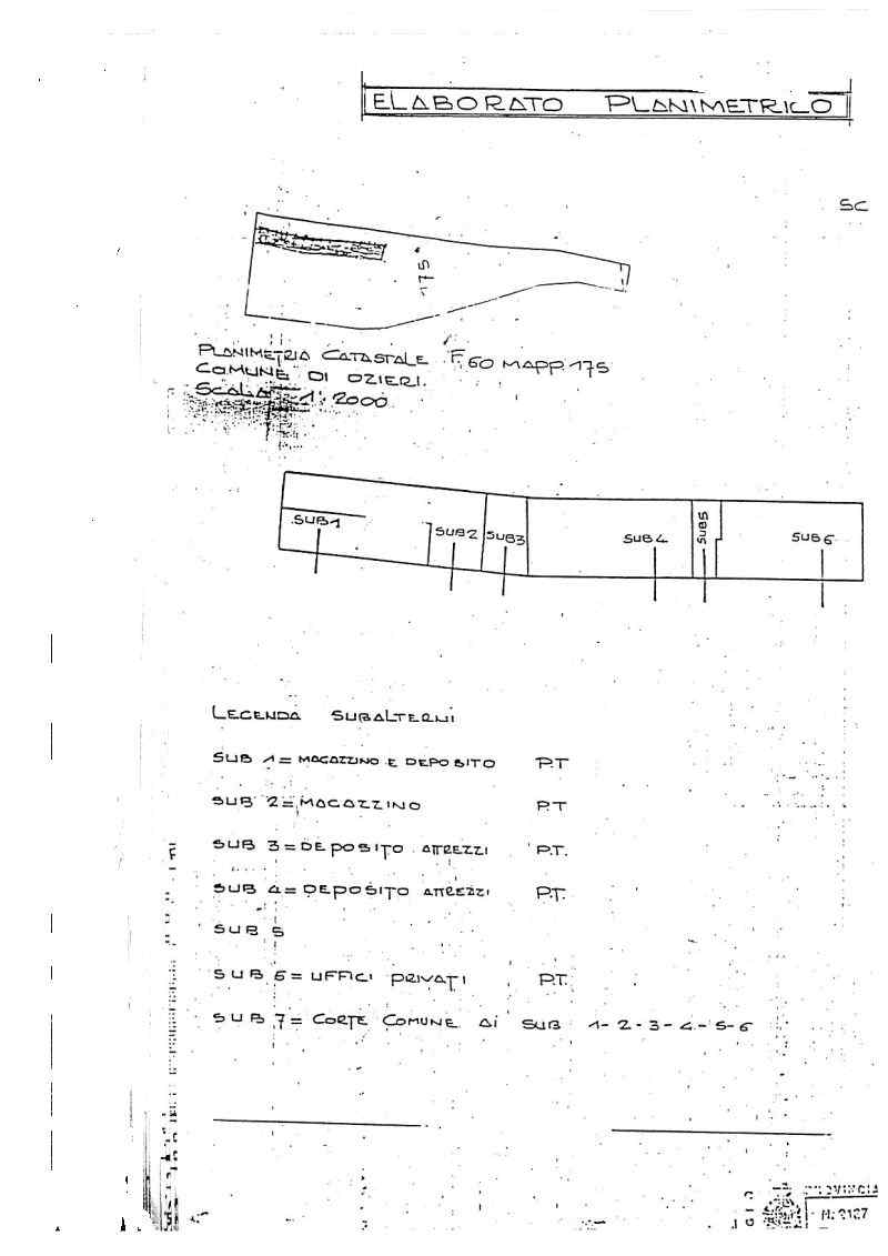 Planimetria del bene