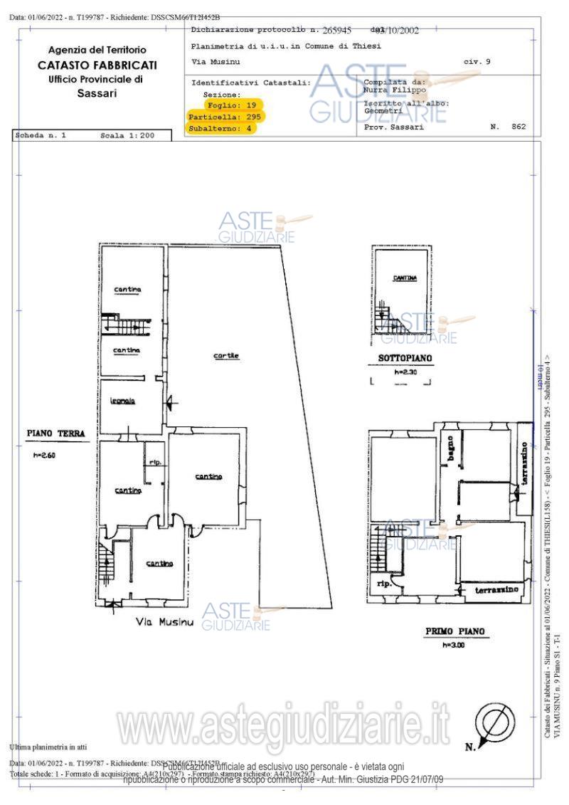 Planimetria del bene