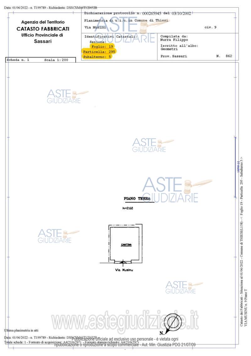 Planimetria del bene
