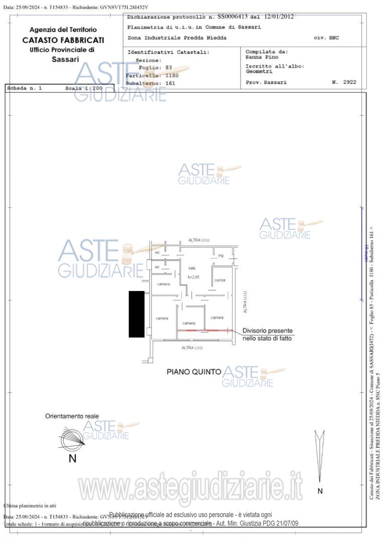 Planimetria del bene