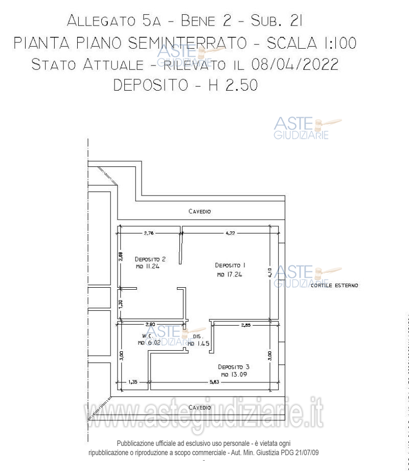 Planimetria del bene