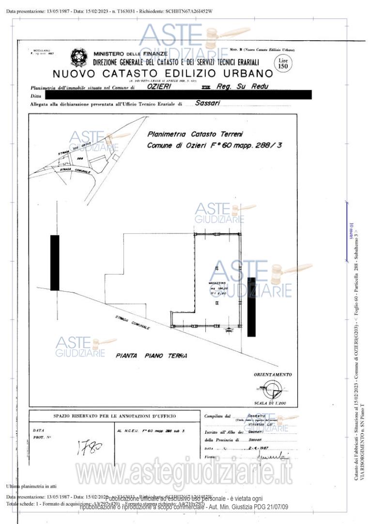 Planimetria del bene