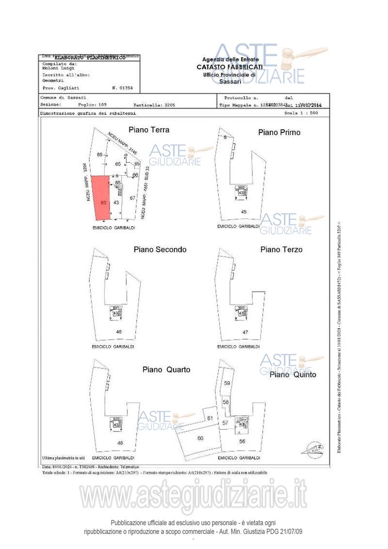 Planimetria del bene