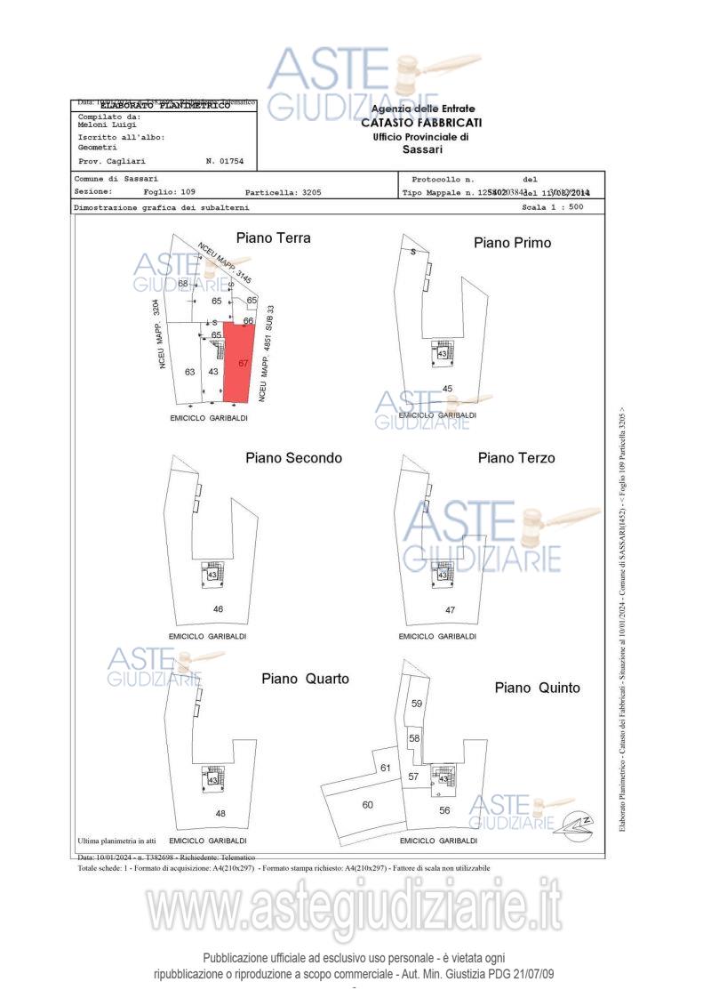 Planimetria del bene