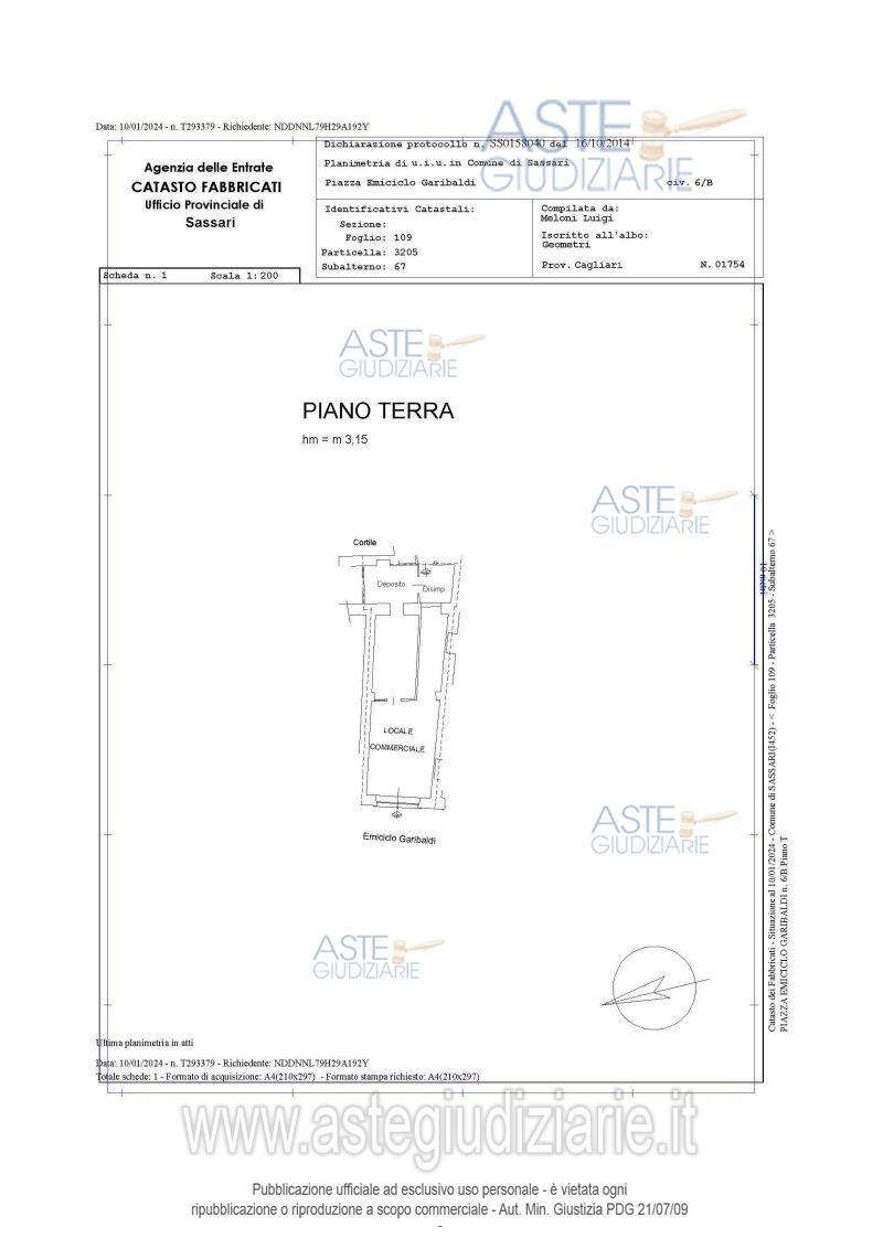 Planimetria del bene