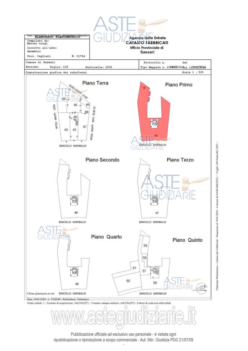 Planimetria del bene