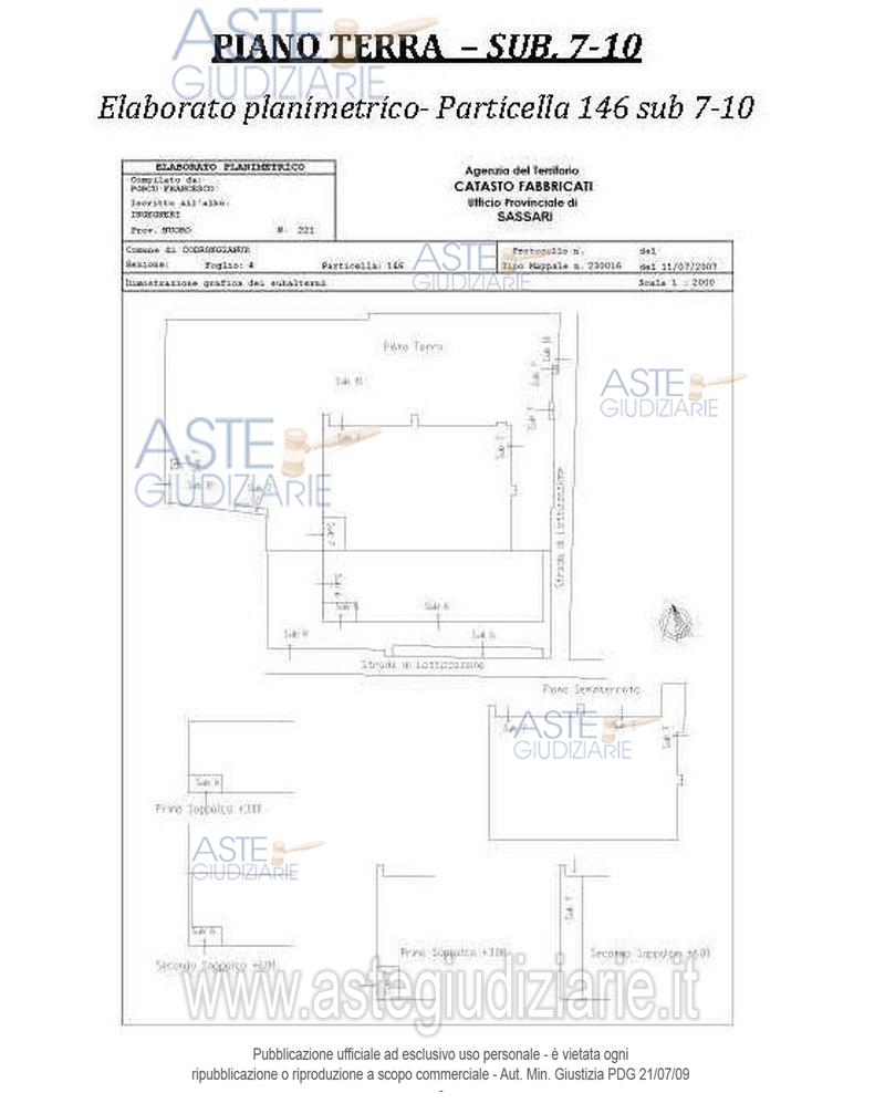 Planimetria del bene