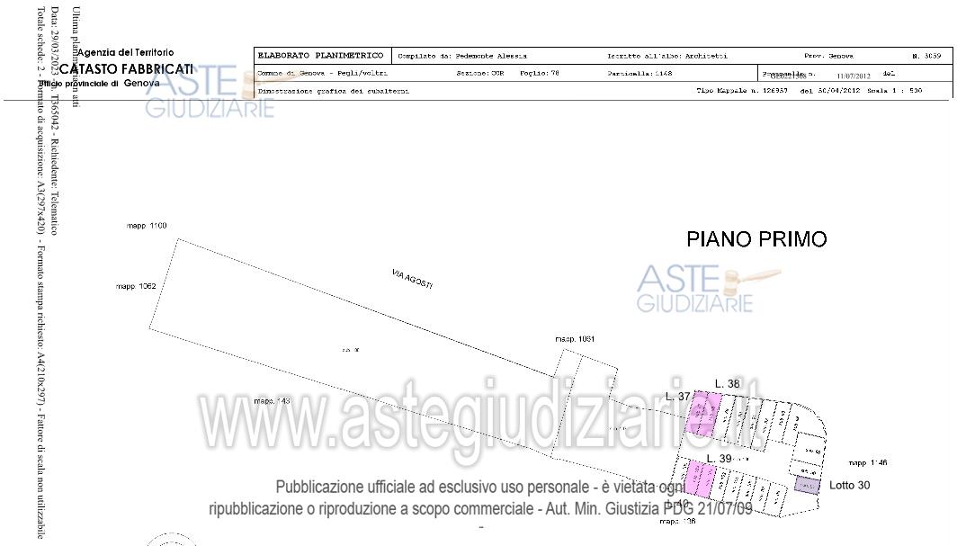 Planimetria del bene