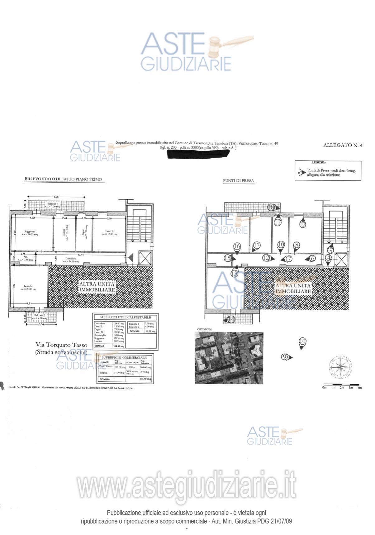 Planimetria del bene