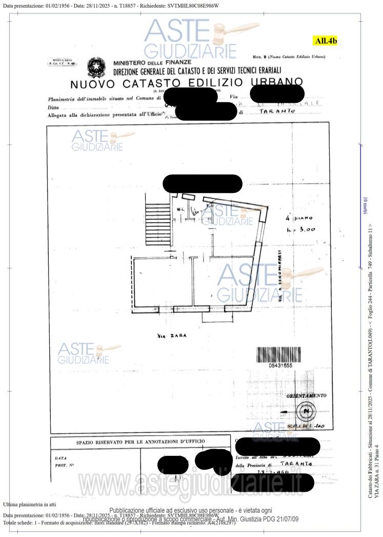 Planimetria del bene