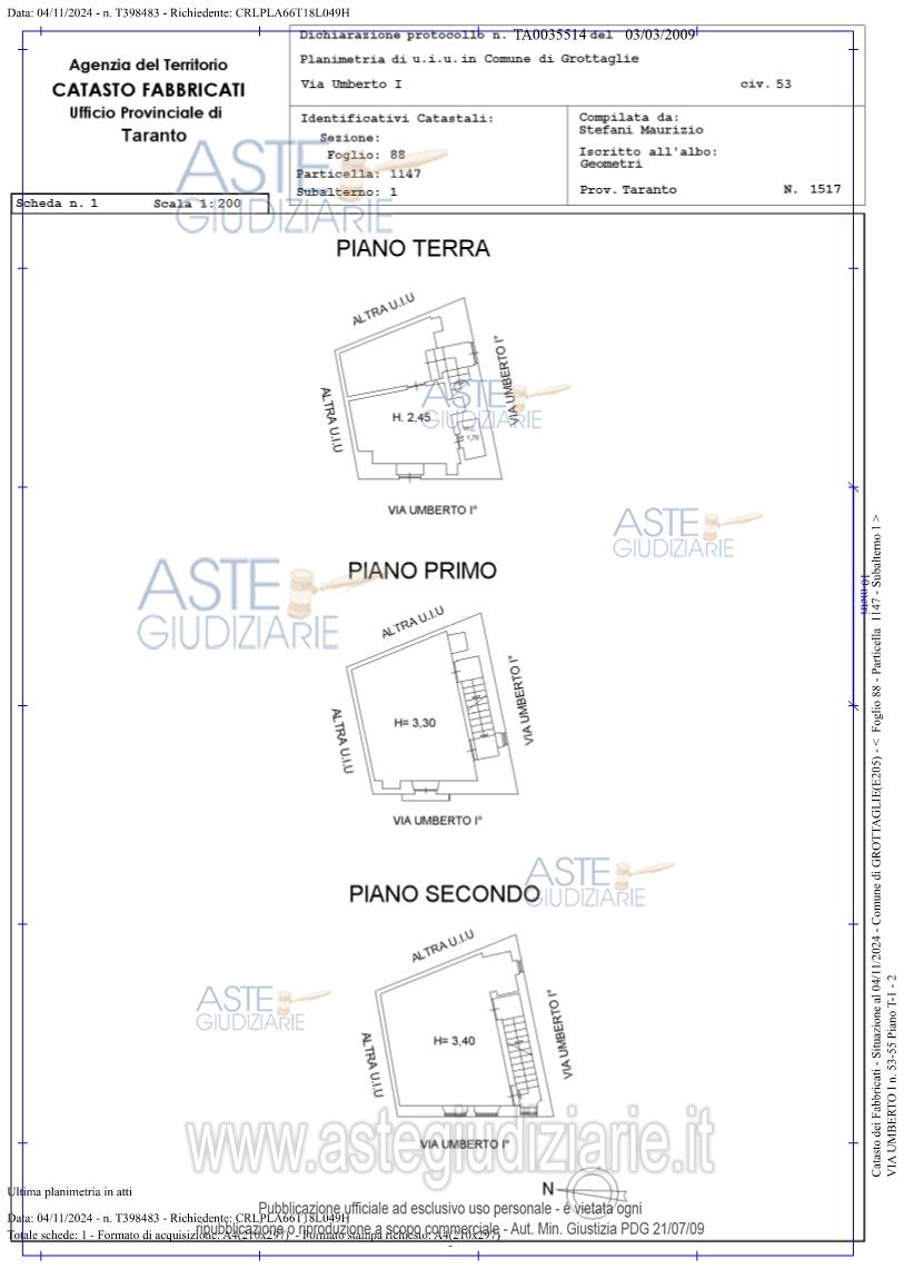 Planimetria del bene