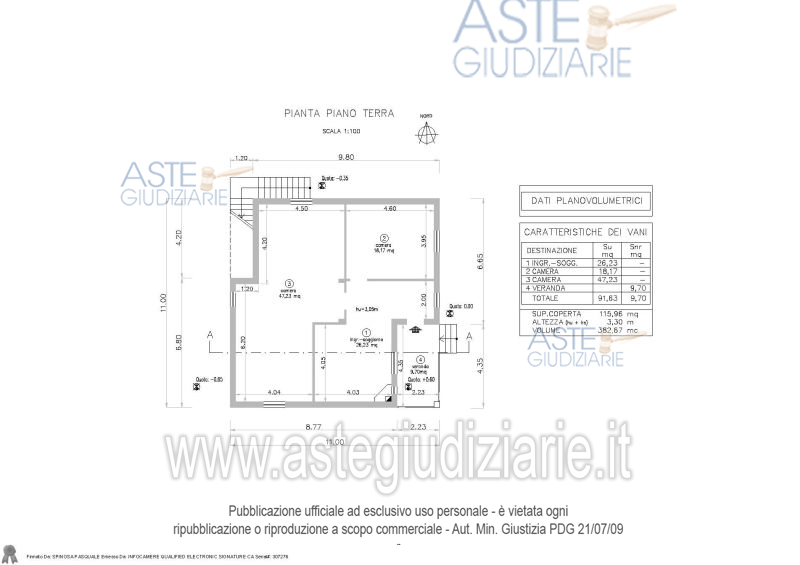 Planimetria del bene