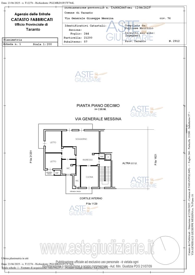 Planimetria del bene