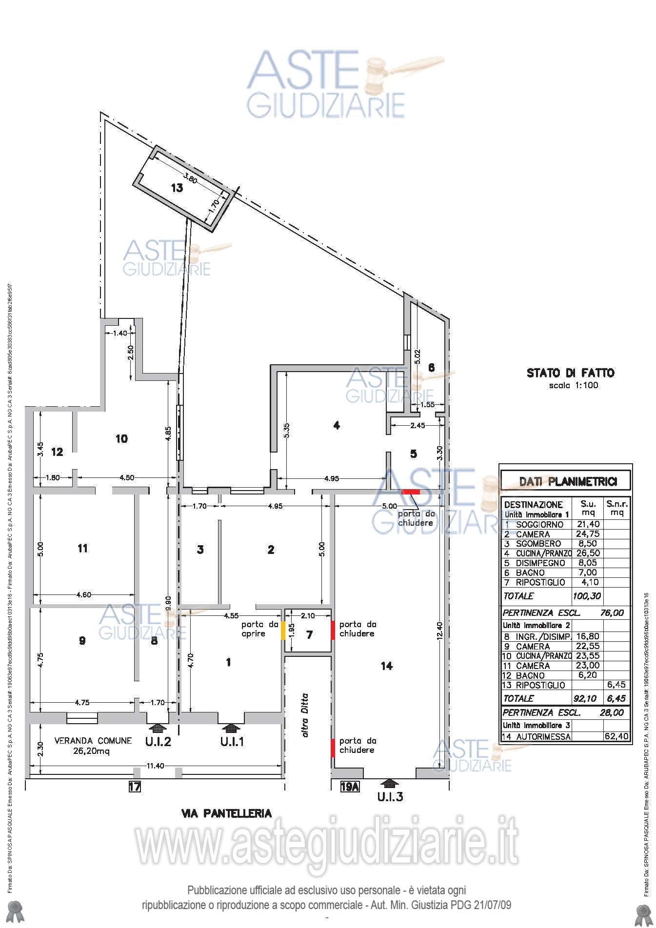 Planimetria del bene