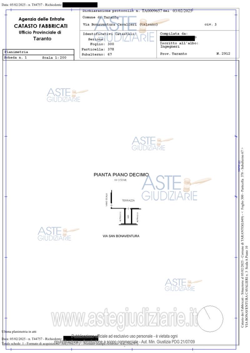 Planimetria del bene