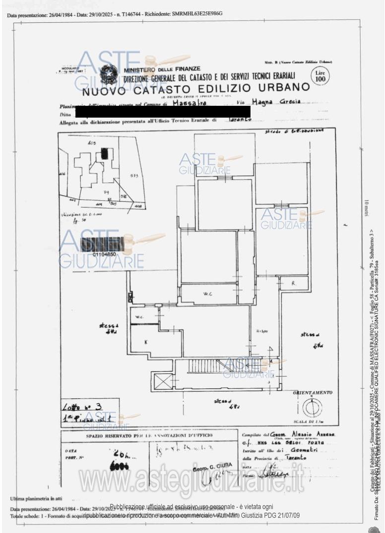 Planimetria del bene