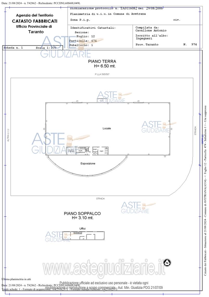 Planimetria del bene