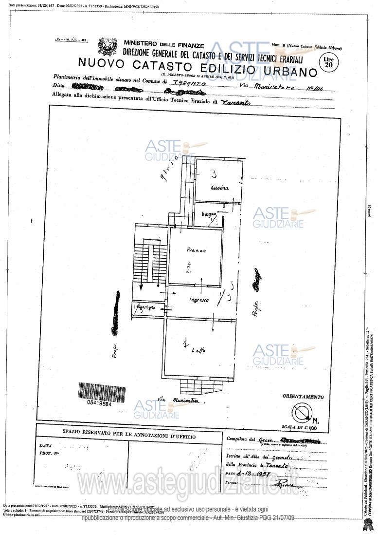 Planimetria del bene