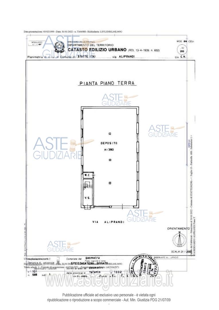 Planimetria del bene