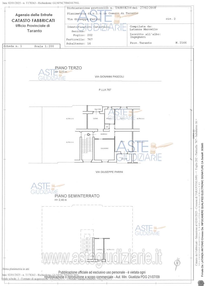 Planimetria del bene