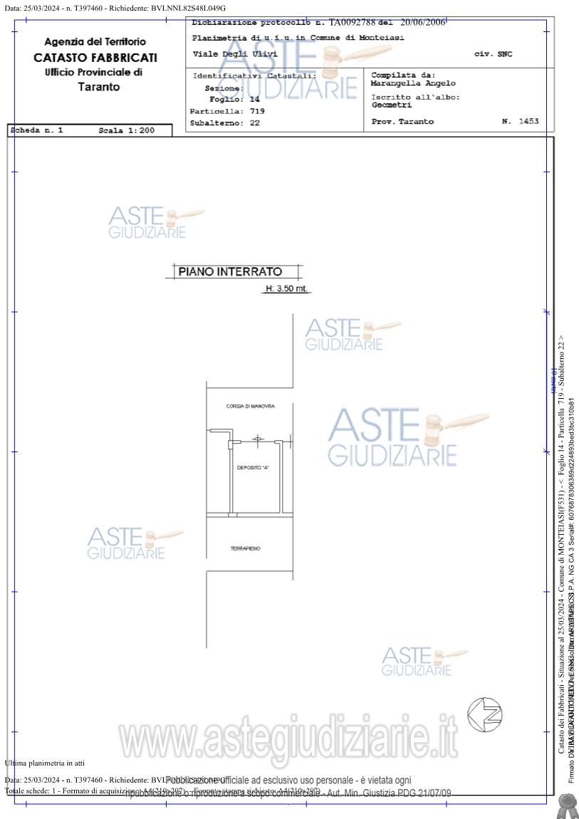 Planimetria del bene