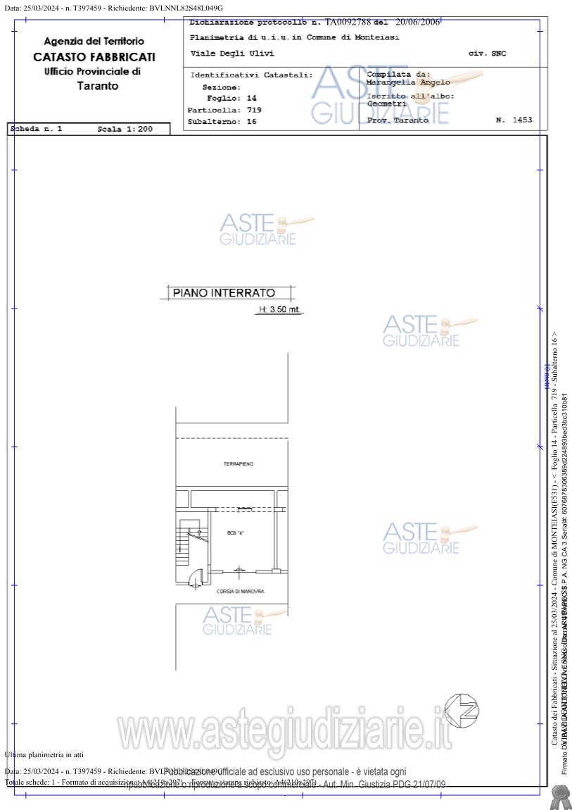 Planimetria del bene