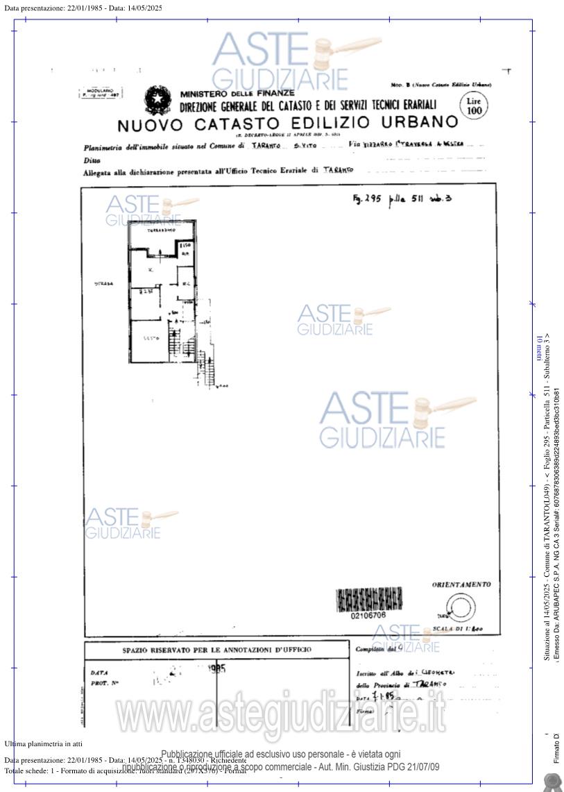 Planimetria del bene