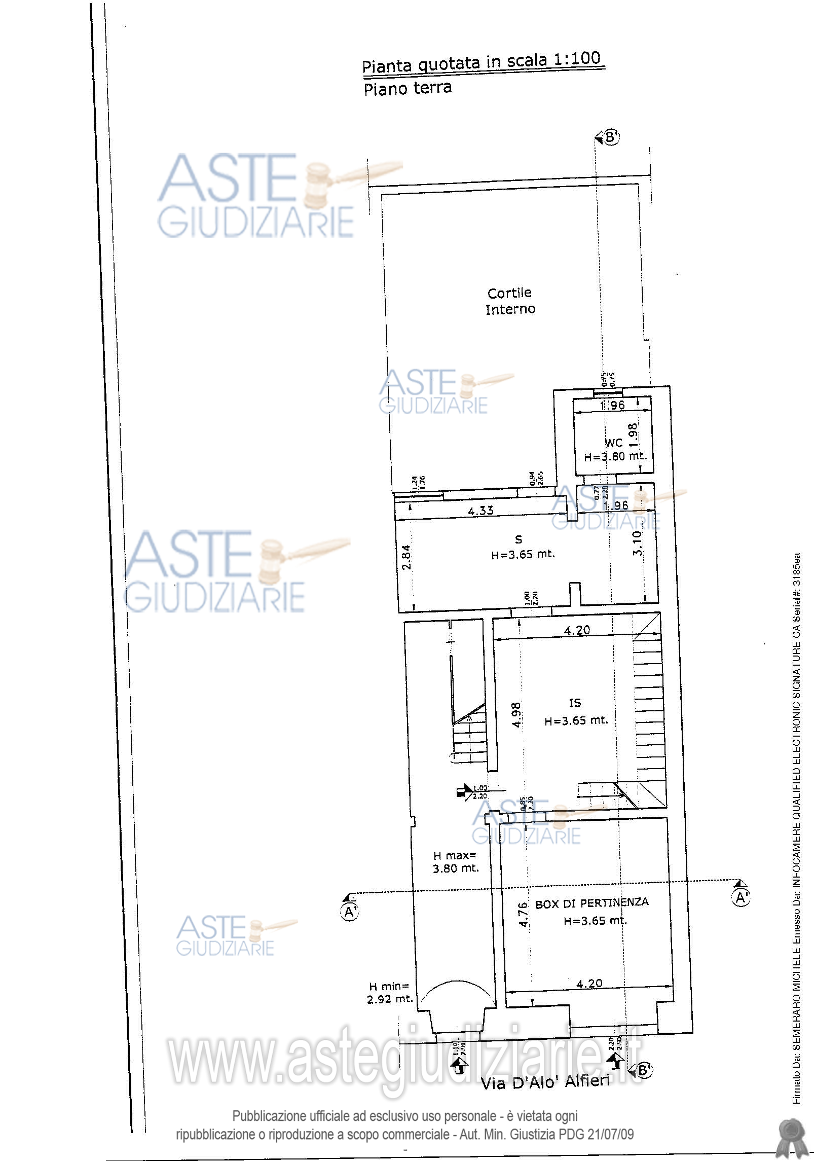 Planimetria del bene