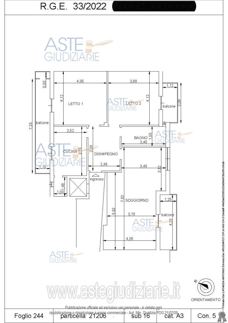 Planimetria del bene