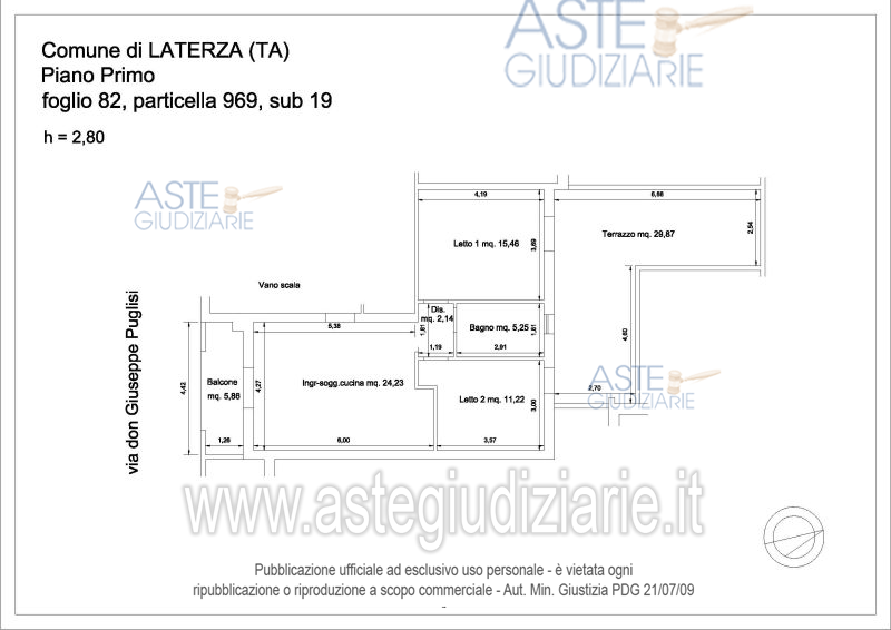 Planimetria del bene
