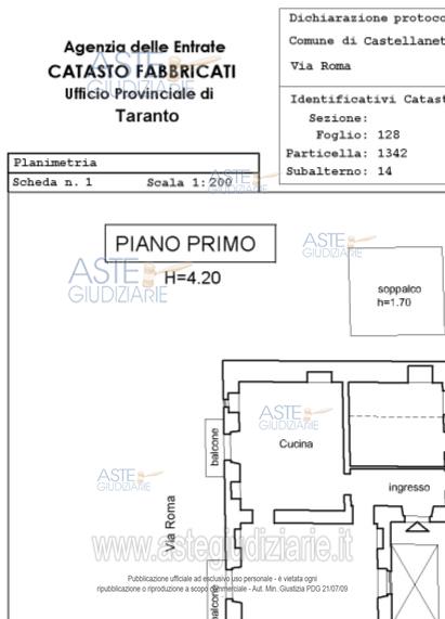 Planimetria del bene