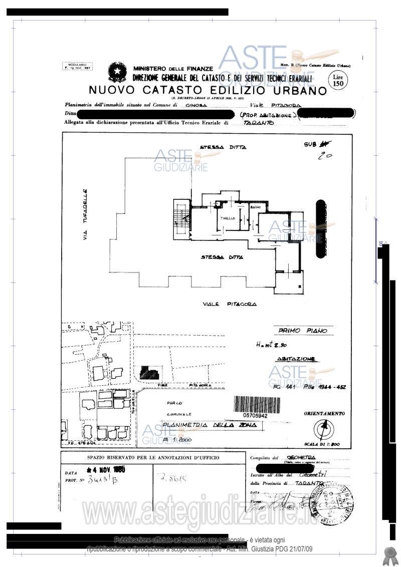 Planimetria del bene