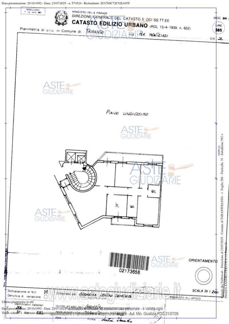 Planimetria del bene