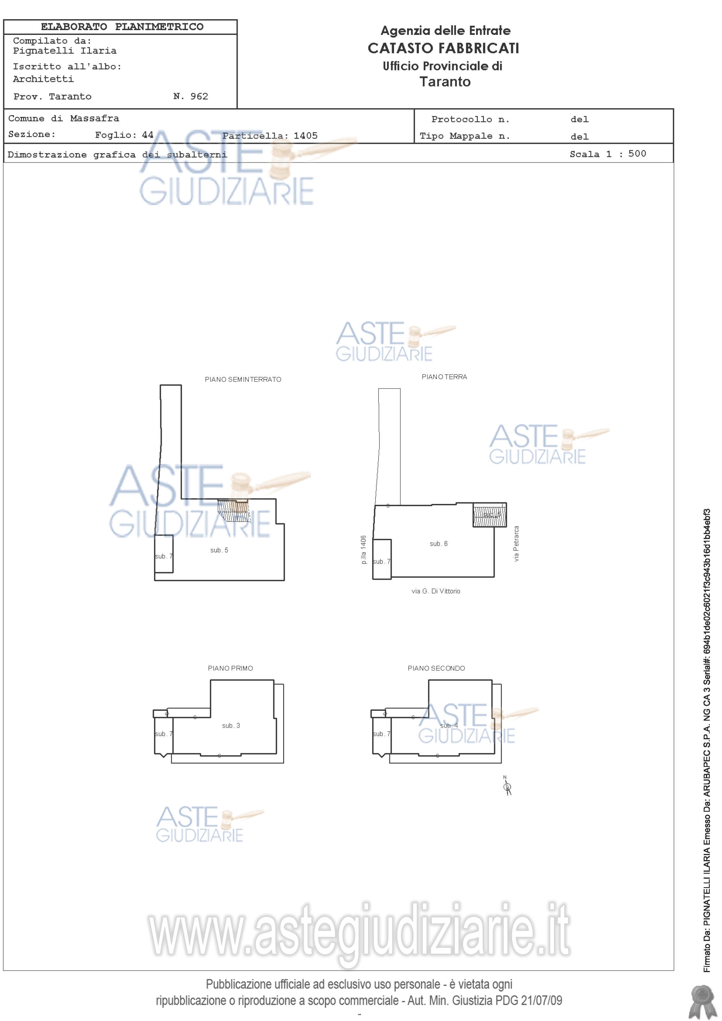 Planimetria del bene