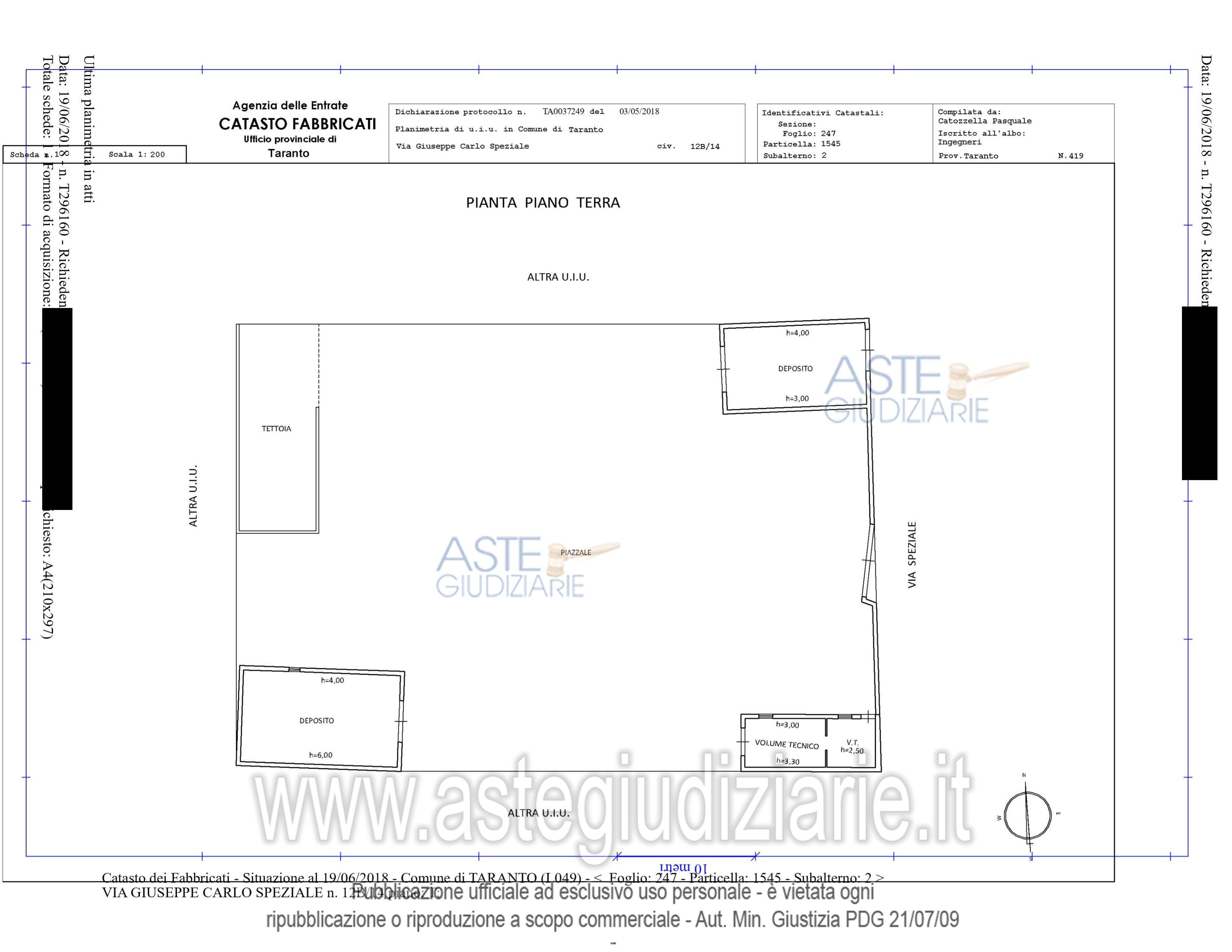 Planimetria del bene