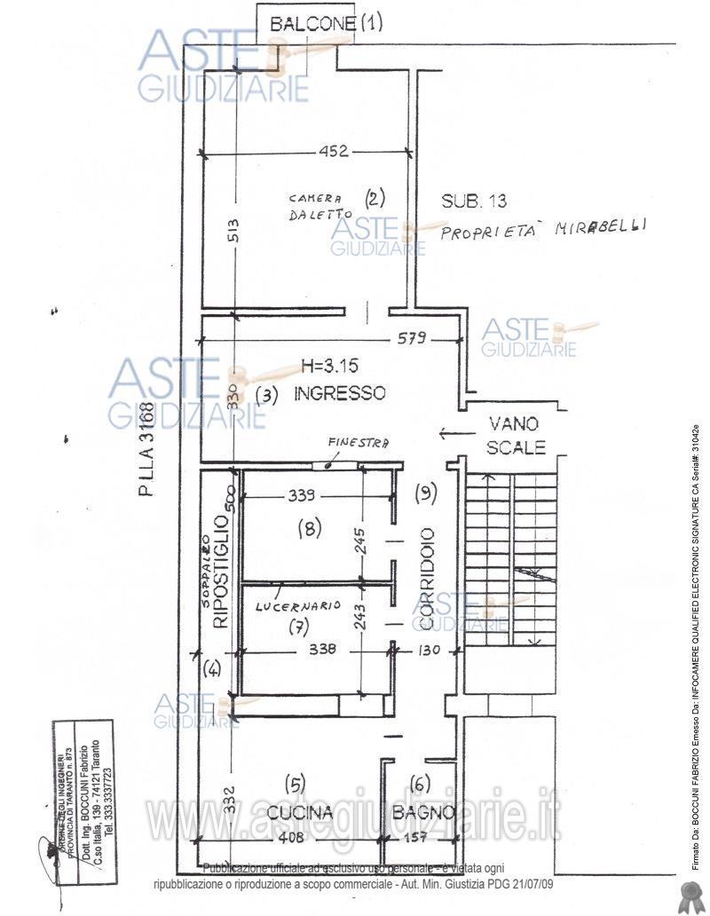 Planimetria del bene