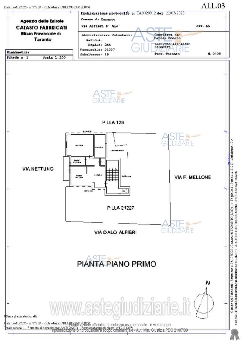 Planimetria del bene