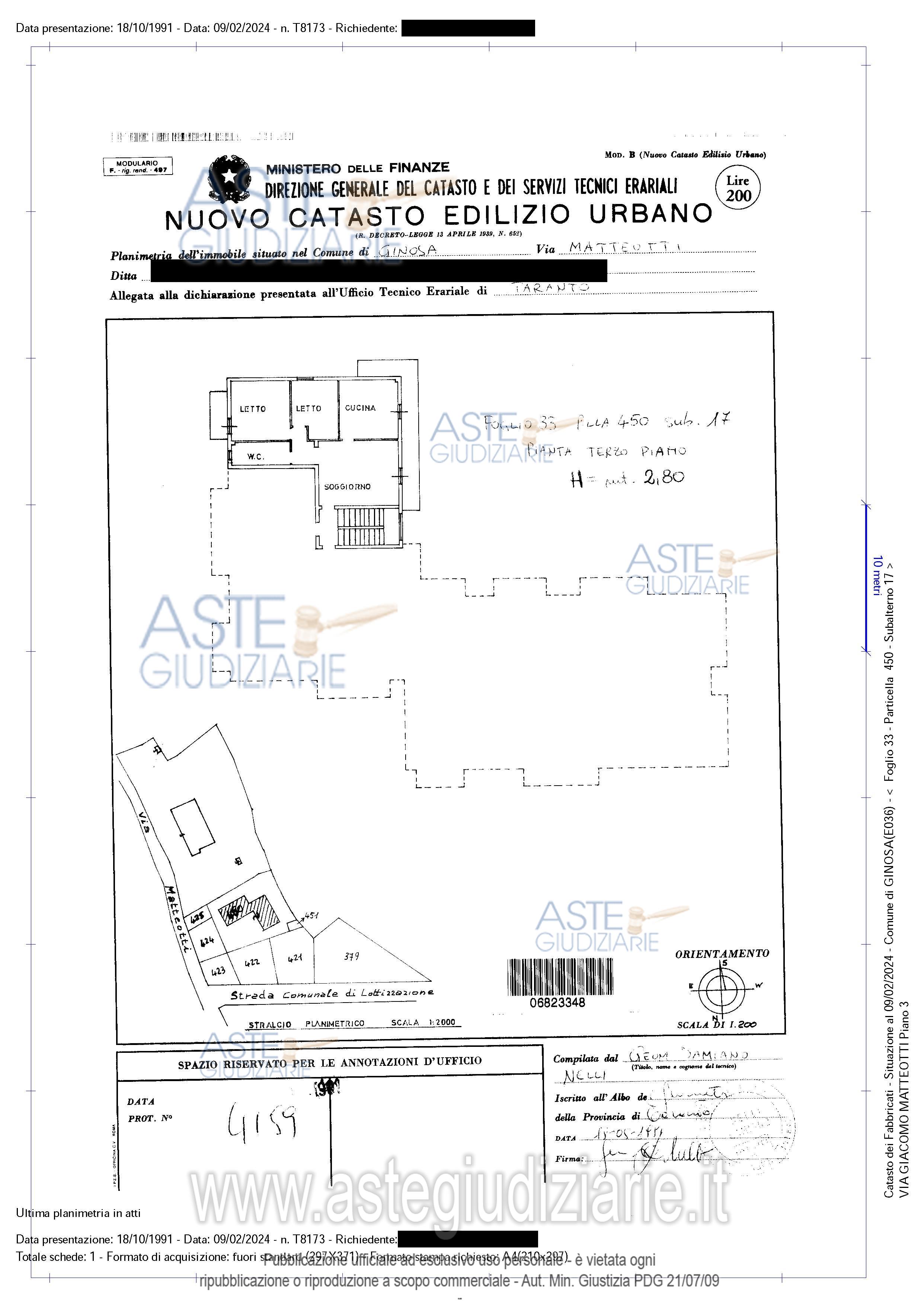 Planimetria del bene